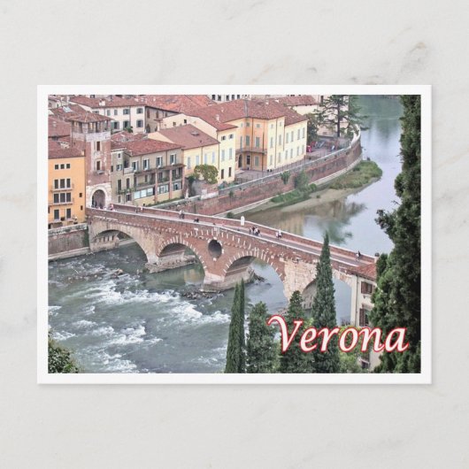 Italien - Venetien - Verona - Brücke Romano - Postkarte (Vorderseite)
