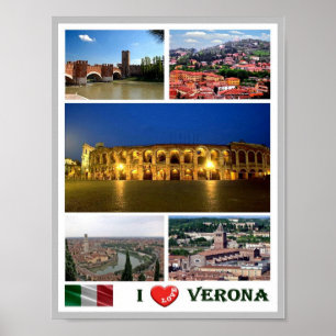 Italien - Venetien - Verona - I Liebe - Poster
