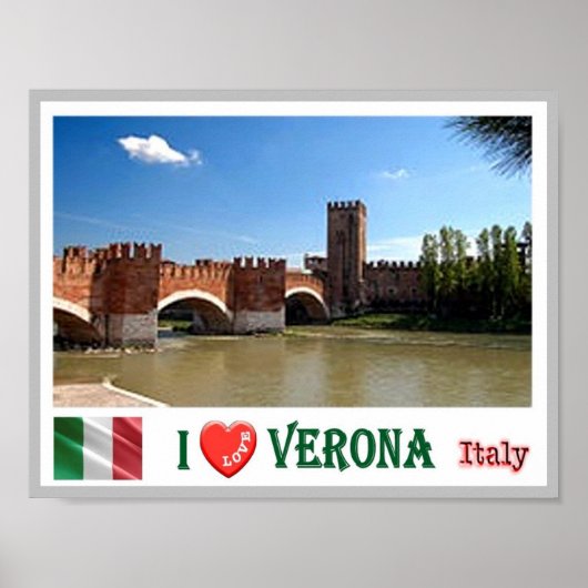 Italien - Venetien - Verona - Ponte di Castel Vecc Poster (Vorne)