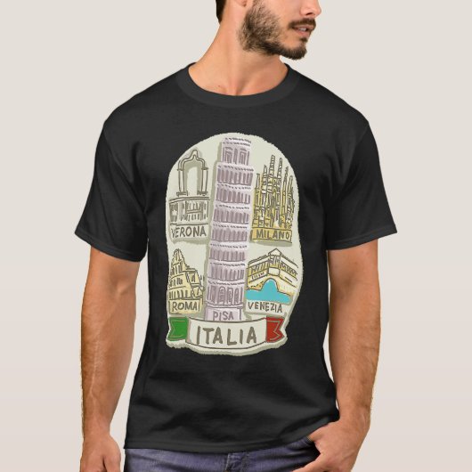 Italien Venice Milan Pisa Verona Rom T-Shirt (Vorderseite)