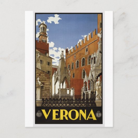 Italien Verona Vintage Reise Postkarte (Vorderseite)