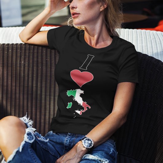 Italien Vertikale I Liebe Italienische Flag Karte T-Shirt