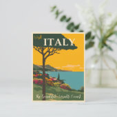 Italien Vintag Amalfi Küstenreise Postkarte (Stehend Vorderseite)