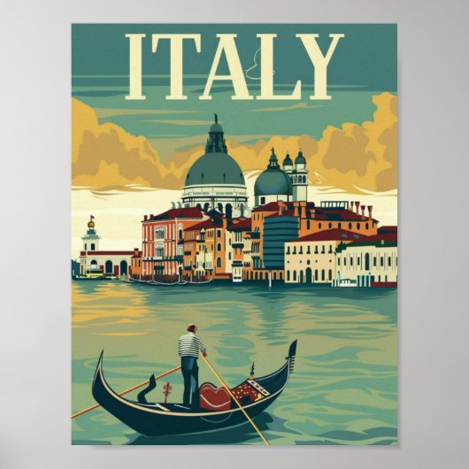 Italien Vintag Berühmter Reiseort Poster (Vorne)