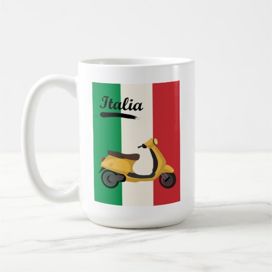 Italien Vintag Italienische Flagge Vespa Scooter Kaffeetasse (Links)