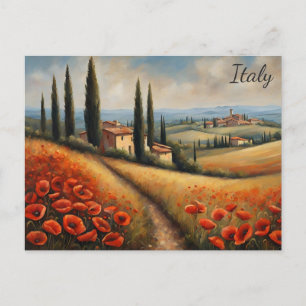 Italien Vintage-Aquarell Toskana Villa Reise Postkarte