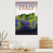 Italien Vintage Art Landschaft Reiseplakat. Poster (Küche)