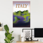 Italien Vintage Art Landschaft Reiseplakat. Poster (Heimbüro)
