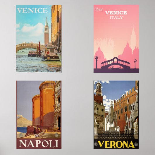 Italien Vintage-Plakate Bilderwand Sets (Vorderseite)