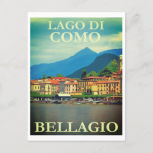 Italien Vintage Reise Lago Di Como Bellagio Postkarte