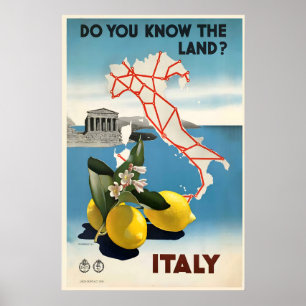 Italien Vintage Reiseposter Druck - GerahmtUngerah Poster