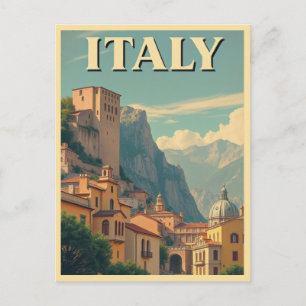 Italien Vintage Retro-Reise nach Italien Postkarte