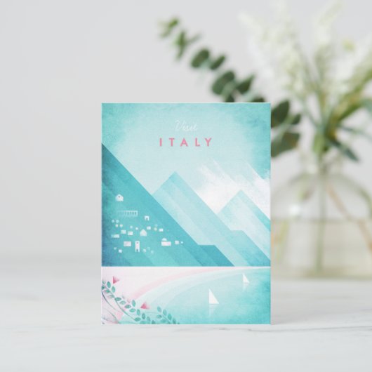Italien Vintage Travel Poster - Art Postkarte (Stehend Vorderseite)