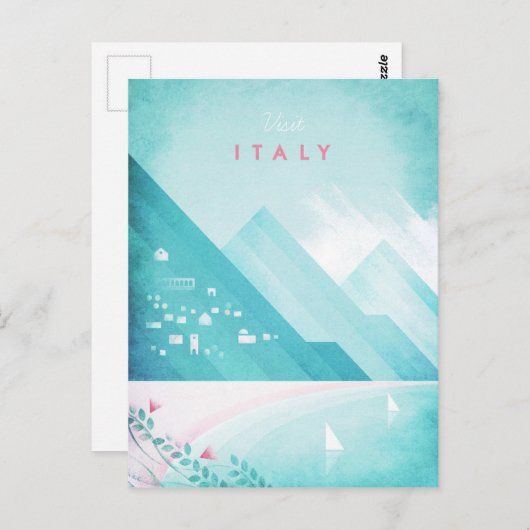 Italien Vintage Travel Poster - Art Postkarte (Vorne/Hinten)