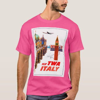 Italien Vintage Werbung für Flugreiseflugzeuge T-Shirt