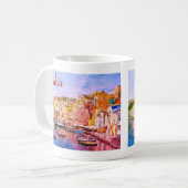 Italien Vintager Fischereihafen Reise Souvenir Kaffeetasse (Vorderseite Links)