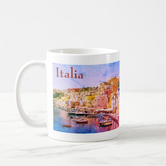 Italien Vintager Fischereihafen Reise Souvenir Kaffeetasse (Links)