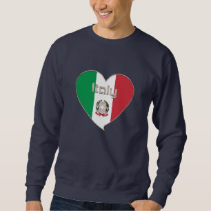 ITALIEN von die dreifarbig Herzen und Flagge Sweatshirt