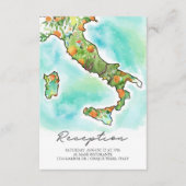 Italien | Watercolor Map Wedding Reception Begleitkarte (Vorderseite)