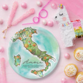Italien | Weitere Wasserfarbenkarte Hochzeit Pappteller (Party)