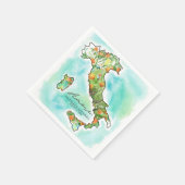 Italien | Weitere Wasserfarbenkarte Hochzeit Serviette (Ecke)
