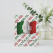 Italien - Wellenflagge Einladung (Stehend Vorderseite)