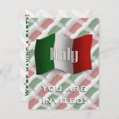 Italien - Wellenflagge Einladung (Vorne/Hinten)