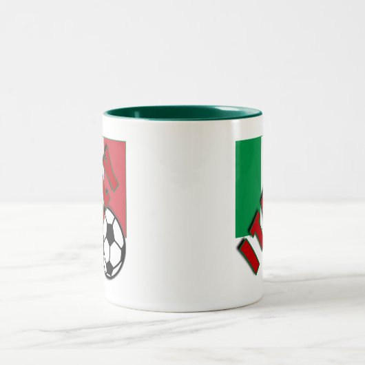 ITALIEN-WeltFußballfan-T-Shirts Zweifarbige Tasse (Mittel)