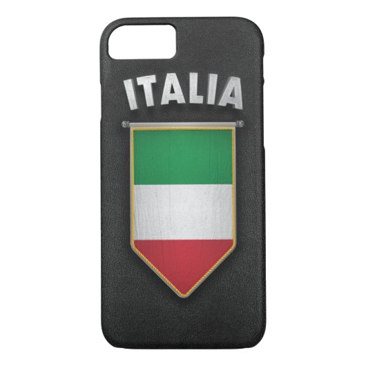 Italien-Wimpel mit Qualitätslederblick Case-Mate iPhone Hülle (Rückseite)