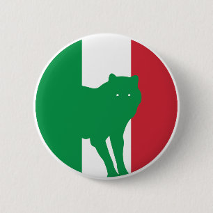 Italien Wolf Nationale Tierflagge Button