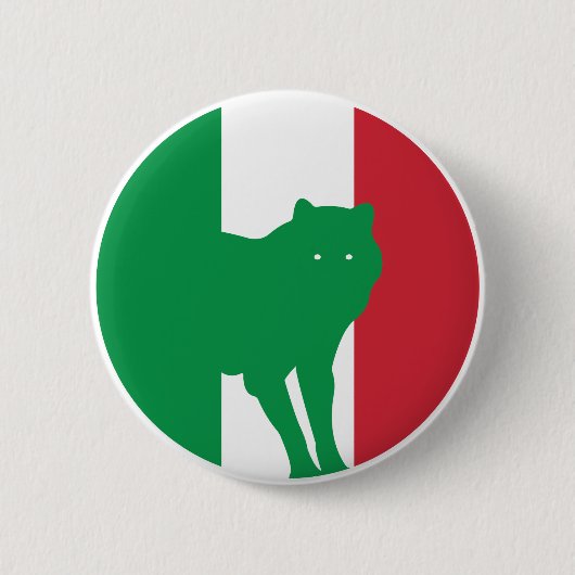 Italien Wolf Nationale Tierflagge Button (Vorderseite)