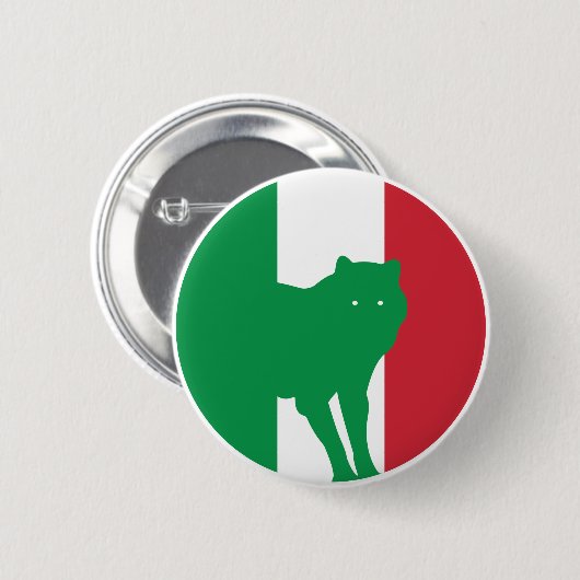 Italien Wolf Nationale Tierflagge Button (Vorne & Hinten)