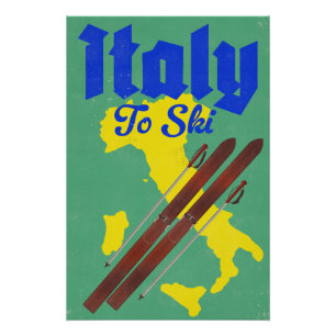 Italien zum Skifahren Poster