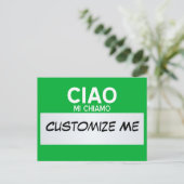 Italiener hallo mein Name ist… kundengerecht Postkarte (Stehend Vorderseite)