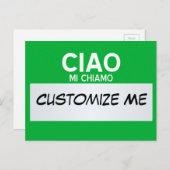 Italiener hallo mein Name ist… kundengerecht Postkarte (Vorne/Hinten)
