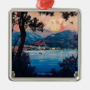 Italiener-Riviera-Reise-Plakat Silbernes Ornament