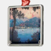 Italiener-Riviera-Reise-Plakat Silbernes Ornament (Links)