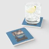 Italiener-Riviera-Reise-Plakat Steinuntersetzer (Seitenansicht)