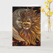 Italiener Sun u. Mond Carnaval Masken Karte (Gelbe Blume)