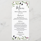 Italiener-toskanisches griechisches Brautparty, Menükarte (Vorderseite)