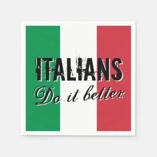 Italiener tun es besser komische Papier Party Serv Serviette (Vorderseite)