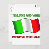 Italiener und Wein, mit dem Alter besser Postkarte (Vorne/Hinten)