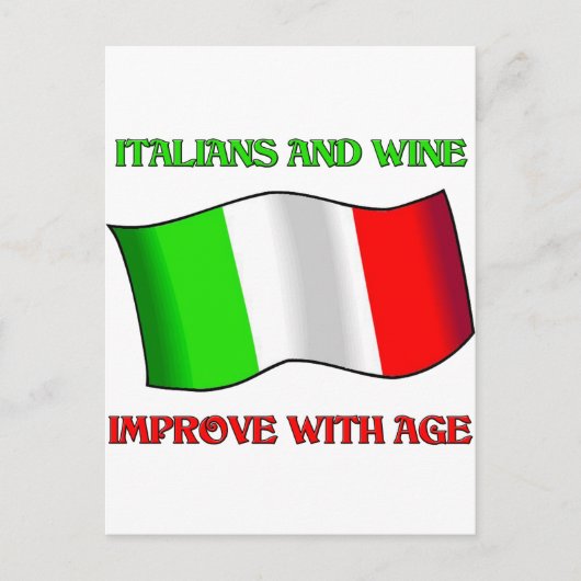 Italiener und Wein, mit dem Alter besser Postkarte (Vorderseite)