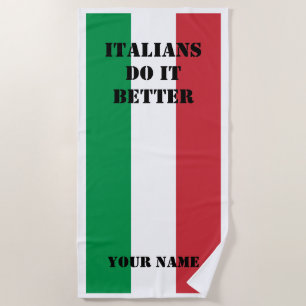 Italiener verbessert es Flagge des Strandtuch