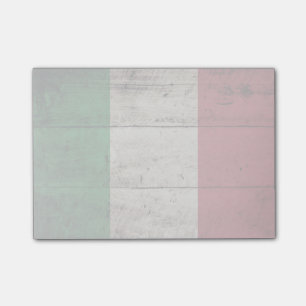 Italienflagge auf alter Holzmaserung Post-it Klebezettel