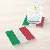 Italienflagge Glasuntersetzer (Schrägansicht)
