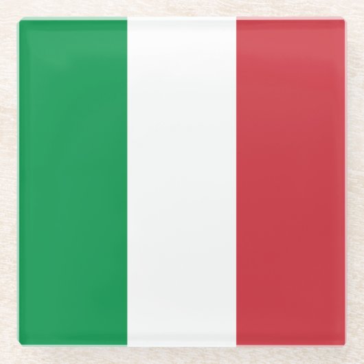Italienflagge Glasuntersetzer (Vorderseite)