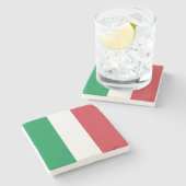 Italienflagge Steinuntersetzer (Seitenansicht)