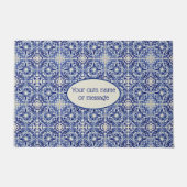 Italienisch Alter Stil Blau-Weiß gepolstert - eige Fußmatte (Vorderseite)