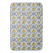 Italienisch Amalfi Blau-Fliesen Zitronen Badematte (Vorderseite Vertikal)